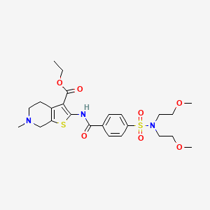 Ethyl 2-{4-[bis(2-methoxyethyl)sulfamoyl]benzamido}-6-methyl-4H,5H,6H,7H-thieno[2,3-C]pyridine-3-carboxylate