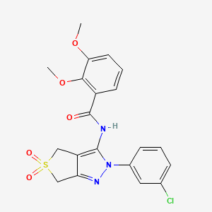 molecular formula C20H18ClN3O5S B11221732 N-(2-(3-chlorophenyl)-5,5-dioxido-4,6-dihydro-2H-thieno[3,4-c]pyrazol-3-yl)-2,3-dimethoxybenzamide 