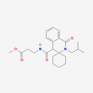 molecular formula C23H32N2O4 B11221767 methyl N-{[2'-(2-methylpropyl)-1'-oxo-1',4'-dihydro-2'H-spiro[cyclohexane-1,3'-isoquinolin]-4'-yl]carbonyl}-beta-alaninate 