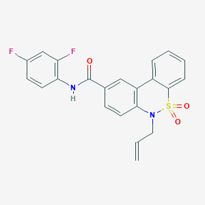 6-allyl-N-(2,4-difluorophenyl)-6H-dibenzo[c,e][1,2]thiazine-9-carboxamide 5,5-dioxide