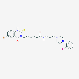 6-(6-bromo-4-oxo-2-thioxo-1,2-dihydroquinazolin-3(4H)-yl)-N-(3-(4-(2-fluorophenyl)piperazin-1-yl)propyl)hexanamide