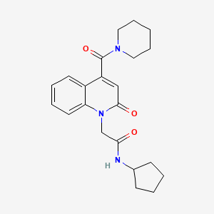 N-cyclopentyl-2-[2-oxo-4-(piperidin-1-ylcarbonyl)quinolin-1(2H)-yl]acetamide