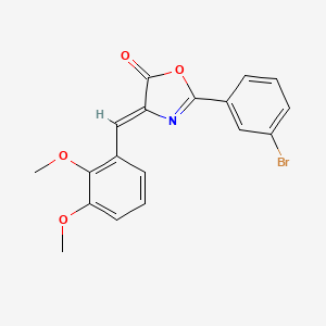 molecular formula C18H14BrNO4 B11221805 (4Z)-2-(3-bromophenyl)-4-(2,3-dimethoxybenzylidene)-1,3-oxazol-5(4H)-one 