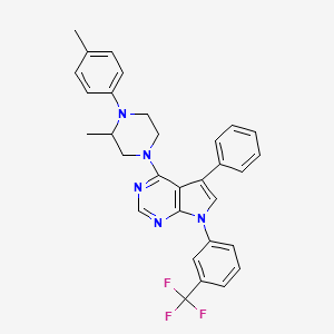 4-[3-methyl-4-(4-methylphenyl)piperazin-1-yl]-5-phenyl-7-[3-(trifluoromethyl)phenyl]-7H-pyrrolo[2,3-d]pyrimidine