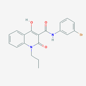 molecular formula C19H17BrN2O3 B11221841 N-(3-Bromophenyl)-4-hydroxy-2-oxo-1-propyl-1,2-dihydro-3-quinolinecarboxamide 