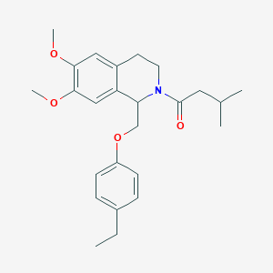 1-(1-((4-ethylphenoxy)methyl)-6,7-dimethoxy-3,4-dihydroisoquinolin-2(1H)-yl)-3-methylbutan-1-one