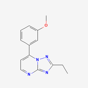 molecular formula C14H14N4O B11221859 2-Ethyl-7-(3-methoxyphenyl)[1,2,4]triazolo[1,5-a]pyrimidine 