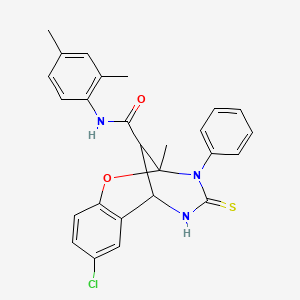 8-chloro-N-(2,4-dimethylphenyl)-2-methyl-3-phenyl-4-thioxo-3,4,5,6-tetrahydro-2H-2,6-methano-1,3,5-benzoxadiazocine-11-carboxamide