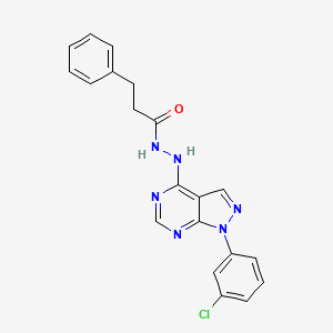 molecular formula C20H17ClN6O B11221864 N'-[1-(3-chlorophenyl)-1H-pyrazolo[3,4-d]pyrimidin-4-yl]-3-phenylpropanehydrazide 