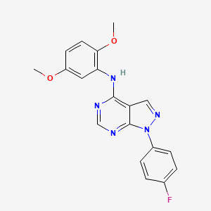 molecular formula C19H16FN5O2 B11221877 N-(2,5-dimethoxyphenyl)-1-(4-fluorophenyl)-1H-pyrazolo[3,4-d]pyrimidin-4-amine 