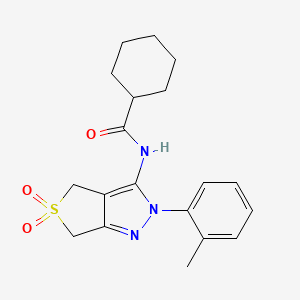 N-(5,5-dioxido-2-(o-tolyl)-4,6-dihydro-2H-thieno[3,4-c]pyrazol-3-yl)cyclohexanecarboxamide