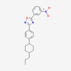 molecular formula C23H25N3O3 B11221904 5-(3-Nitrophenyl)-3-[4-(4-propylcyclohexyl)phenyl]-1,2,4-oxadiazole 