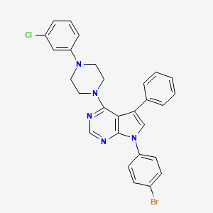 7-(4-bromophenyl)-4-[4-(3-chlorophenyl)piperazin-1-yl]-5-phenyl-7H-pyrrolo[2,3-d]pyrimidine