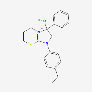 molecular formula C20H23N2OS+ B11221912 1-(4-ethylphenyl)-3-hydroxy-3-phenyl-2,3,6,7-tetrahydro-5H-imidazo[2,1-b][1,3]thiazin-1-ium 