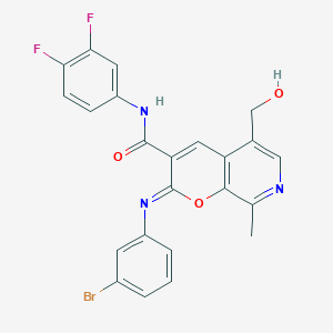 molecular formula C23H16BrF2N3O3 B11221918 (2Z)-2-[(3-bromophenyl)imino]-N-(3,4-difluorophenyl)-5-(hydroxymethyl)-8-methyl-2H-pyrano[2,3-c]pyridine-3-carboxamide 