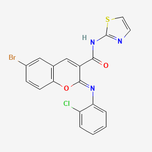 molecular formula C19H11BrClN3O2S B11221919 (2Z)-6-bromo-2-[(2-chlorophenyl)imino]-N-(1,3-thiazol-2-yl)-2H-chromene-3-carboxamide 