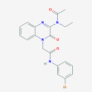 molecular formula C20H19BrN4O3 B11221945 N-(4-{2-[(3-bromophenyl)amino]-2-oxoethyl}-3-oxo-3,4-dihydroquinoxalin-2-yl)-N-ethylacetamide 