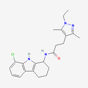 N-(8-chloro-2,3,4,9-tetrahydro-1H-carbazol-1-yl)-3-(1-ethyl-3,5-dimethyl-1H-pyrazol-4-yl)propanamide