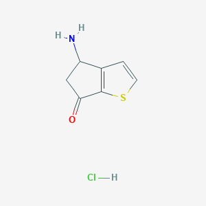 molecular formula C7H8ClNOS B011222 4-amino-4,5-dihydro-6H-cyclopenta[b]thiophen-6-one hydrochloride CAS No. 108046-16-8