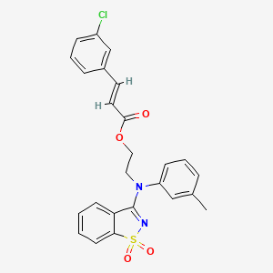 2-[(1,1-dioxido-1,2-benzothiazol-3-yl)(3-methylphenyl)amino]ethyl (2E)-3-(3-chlorophenyl)prop-2-enoate