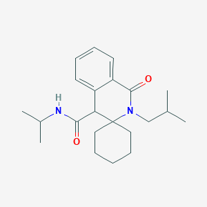 molecular formula C22H32N2O2 B11222031 2'-isobutyl-{N}-isopropyl-1'-oxo-1',4'-dihydro-2'{H}-spiro[cyclohexane-1,3'-isoquinoline]-4'-carboxamide 