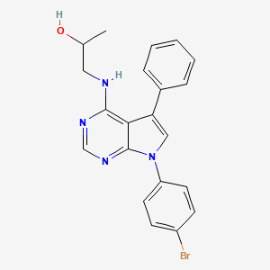 molecular formula C21H19BrN4O B11222037 1-{[7-(4-bromophenyl)-5-phenyl-7H-pyrrolo[2,3-d]pyrimidin-4-yl]amino}propan-2-ol 