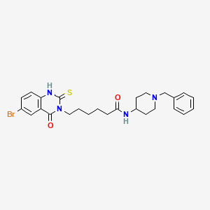 molecular formula C26H31BrN4O2S B11222043 N-(1-benzylpiperidin-4-yl)-6-(6-bromo-4-oxo-2-sulfanylidene-1H-quinazolin-3-yl)hexanamide 