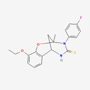 molecular formula C19H19FN2O2S B11222049 10-ethoxy-3-(4-fluorophenyl)-2-methyl-2,3,5,6-tetrahydro-4H-2,6-methano-1,3,5-benzoxadiazocine-4-thione 