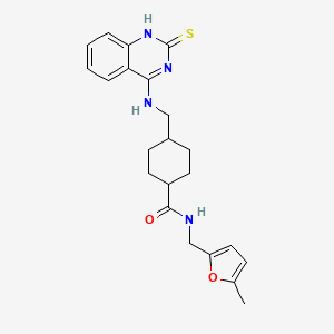 N-((5-methylfuran-2-yl)methyl)-4-(((2-thioxo-1,2-dihydroquinazolin-4-yl)amino)methyl)cyclohexanecarboxamide