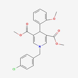 molecular formula C23H22ClNO5 B11222057 Dimethyl 1-(4-chlorobenzyl)-4-(2-methoxyphenyl)-1,4-dihydropyridine-3,5-dicarboxylate 