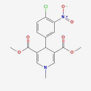 molecular formula C16H15ClN2O6 B11222070 Dimethyl 4-(4-chloro-3-nitrophenyl)-1-methyl-1,4-dihydropyridine-3,5-dicarboxylate 