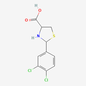 molecular formula C10H9Cl2NO2S B11222082 2-(3,4-dichlorophenyl)-1,3-thiazolidine-4-carboxylic Acid 