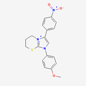 molecular formula C19H18N3O3S+ B11222099 1-(4-methoxyphenyl)-3-(4-nitrophenyl)-6,7-dihydro-5H-imidazo[2,1-b][1,3]thiazin-1-ium 