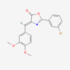 molecular formula C18H14BrNO4 B11222103 (4Z)-2-(3-bromophenyl)-4-(3,4-dimethoxybenzylidene)-1,3-oxazol-5(4H)-one 