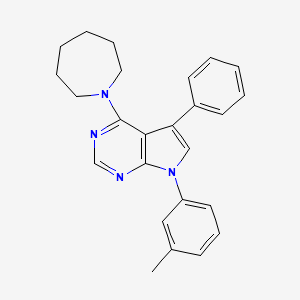 molecular formula C25H26N4 B11222111 4-(azepan-1-yl)-7-(3-methylphenyl)-5-phenyl-7H-pyrrolo[2,3-d]pyrimidine 