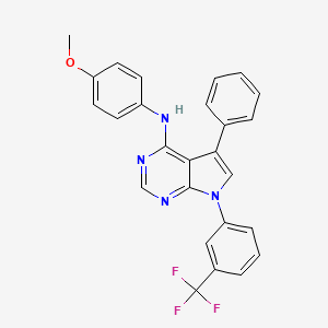 molecular formula C26H19F3N4O B11222150 N-(4-methoxyphenyl)-5-phenyl-7-[3-(trifluoromethyl)phenyl]-7H-pyrrolo[2,3-d]pyrimidin-4-amine 