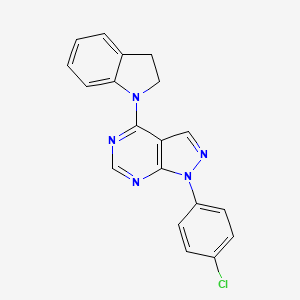 1-(4-chlorophenyl)-4-(2,3-dihydro-1H-indol-1-yl)-1H-pyrazolo[3,4-d]pyrimidine