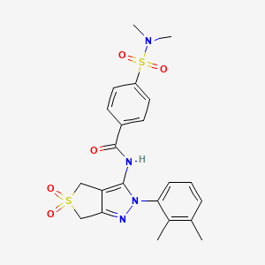 molecular formula C22H24N4O5S2 B11222177 N-(2-(2,3-dimethylphenyl)-5,5-dioxido-4,6-dihydro-2H-thieno[3,4-c]pyrazol-3-yl)-4-(N,N-dimethylsulfamoyl)benzamide 