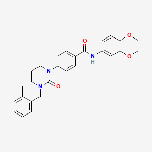 N-(2,3-Dihydrobenzo[b][1,4]dioxin-6-yl)-4-(3-(2-methylbenzyl)-2-oxotetrahydropyrimidin-1(2H)-yl)benzamide