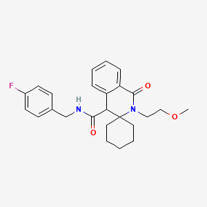 molecular formula C25H29FN2O3 B11222214 N-(4-fluorobenzyl)-2'-(2-methoxyethyl)-1'-oxo-1',4'-dihydro-2'H-spiro[cyclohexane-1,3'-isoquinoline]-4'-carboxamide 