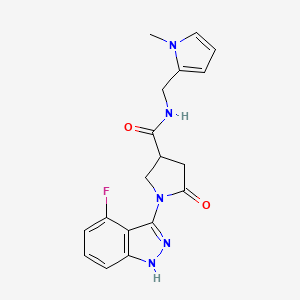 1-(4-fluoro-1H-indazol-3-yl)-N-[(1-methyl-1H-pyrrol-2-yl)methyl]-5-oxo-3-pyrrolidinecarboxamide