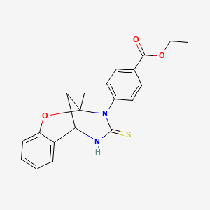 ethyl 4-(2-methyl-4-thioxo-5,6-dihydro-2H-2,6-methano-1,3,5-benzoxadiazocin-3(4H)-yl)benzoate