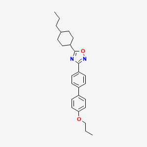 molecular formula C26H32N2O2 B11222259 3-(4'-Propoxybiphenyl-4-yl)-5-(4-propylcyclohexyl)-1,2,4-oxadiazole 