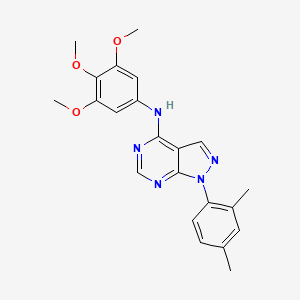 molecular formula C22H23N5O3 B11222264 1-(2,4-dimethylphenyl)-N-(3,4,5-trimethoxyphenyl)-1H-pyrazolo[3,4-d]pyrimidin-4-amine 