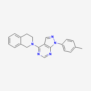 molecular formula C21H19N5 B11222295 2-[1-(4-methylphenyl)-1H-pyrazolo[3,4-d]pyrimidin-4-yl]-1,2,3,4-tetrahydroisoquinoline 