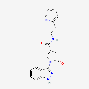 molecular formula C19H19N5O2 B11222300 1-(2H-indazol-3-yl)-5-oxo-N-[2-(pyridin-2-yl)ethyl]pyrrolidine-3-carboxamide 