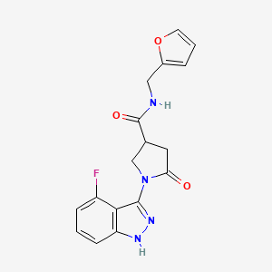 1-(4-fluoro-1H-indazol-3-yl)-N-(2-furylmethyl)-5-oxo-3-pyrrolidinecarboxamide