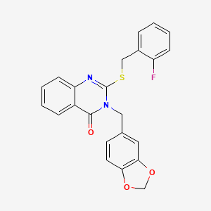 3-(1,3-benzodioxol-5-ylmethyl)-2-[(2-fluorobenzyl)sulfanyl]quinazolin-4(3H)-one