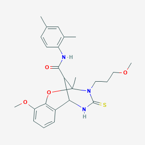 N-(2,4-dimethylphenyl)-10-methoxy-3-(3-methoxypropyl)-2-methyl-4-thioxo-3,4,5,6-tetrahydro-2H-2,6-methano-1,3,5-benzoxadiazocine-11-carboxamide