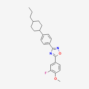 molecular formula C24H27FN2O2 B11222349 5-(3-Fluoro-4-methoxyphenyl)-3-[4-(4-propylcyclohexyl)phenyl]-1,2,4-oxadiazole 